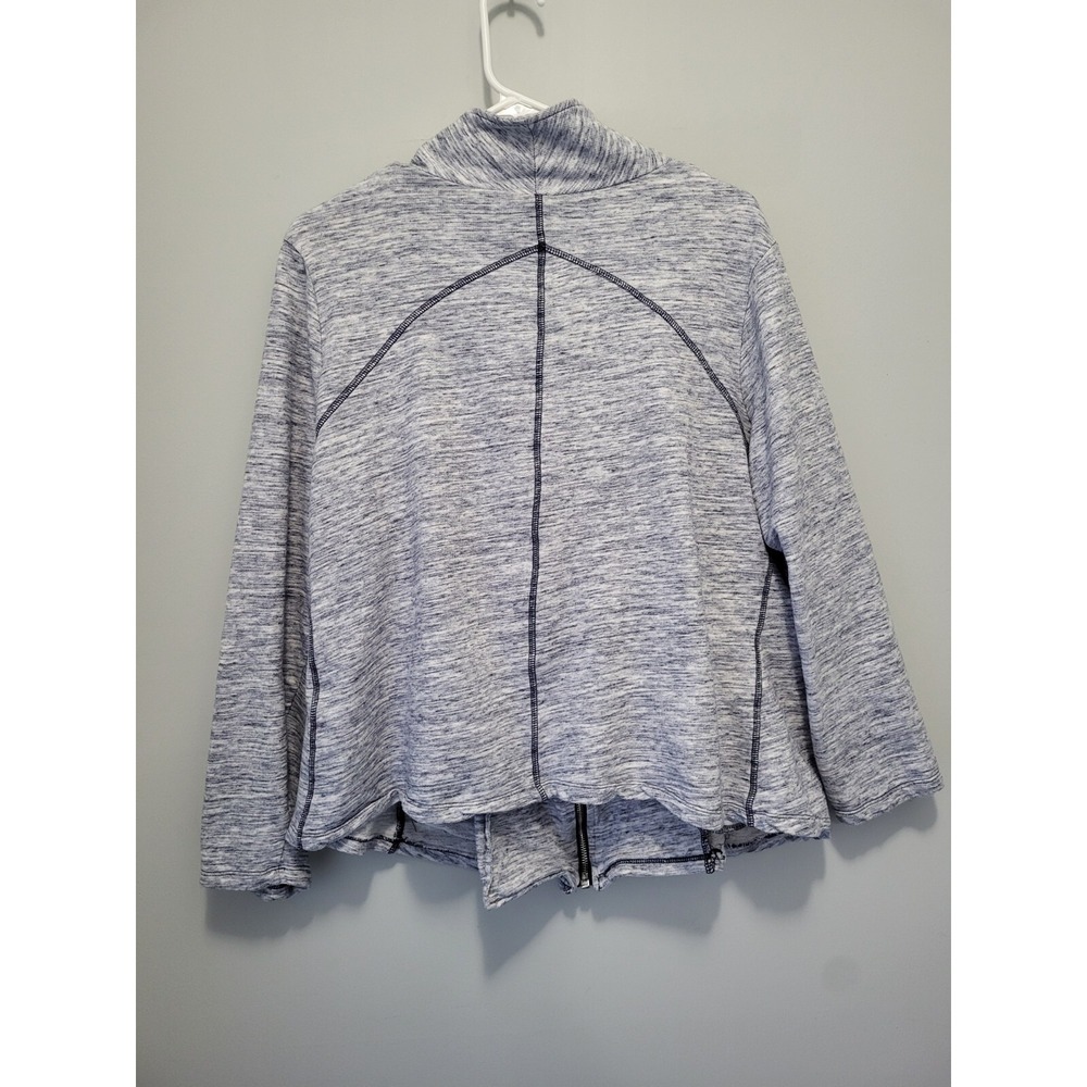 Chico's Zenergy Moto Zip Spacedye Jacket Womens 4 4X Pockets Zip Gray Blue Blend - Picture 5 of 5